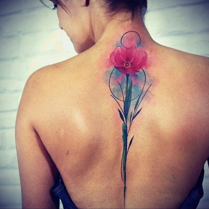 点击大图看下一张：花朵纹身图案 彩绘纹身不同姿态的花朵纹身图案