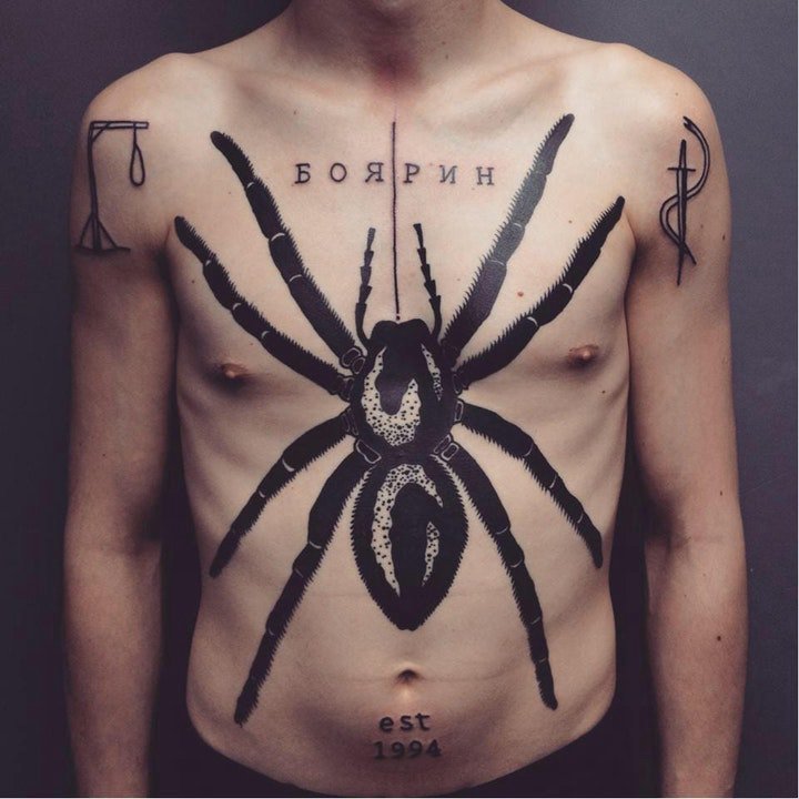 点击大图看下一张：蜘蛛纹身图案 10款可怕且个性十足的蜘蛛纹身图案
