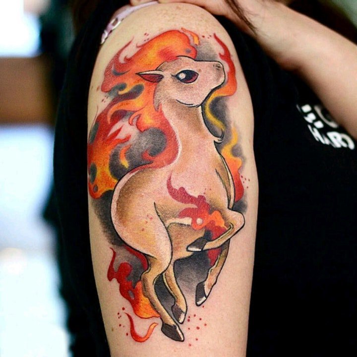 点击大图看下一张：火焰纹身图案 10组十分时尚个性化的火焰纹身图案