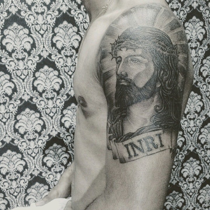 点击大图看下一张：宗教纹身图案 多款耶稣与圣母玛利亚的宗教纹身图案
