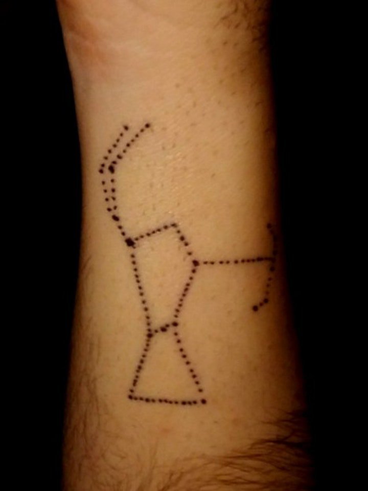 点击大图看下一张：星座简笔画纹身图案 简单精致的十二星座简笔画纹身图案