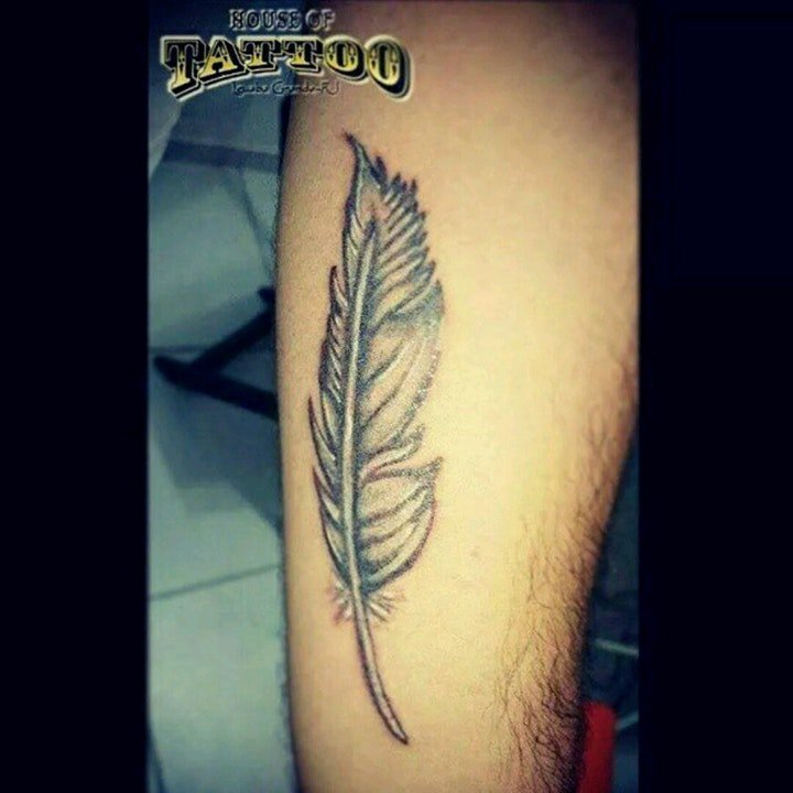 点击大图看下一张：羽毛纹身图   10款轻柔而又唯美的羽毛纹身图案