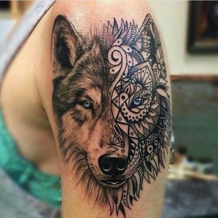 点击大图看下一张：狼纹身    9张凶猛却又残暴的狼纹身图案