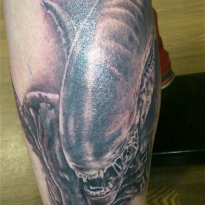 点击大图看下一张：黑灰动物纹身 10组黑灰色调凶猛纹身动物系纹身图案