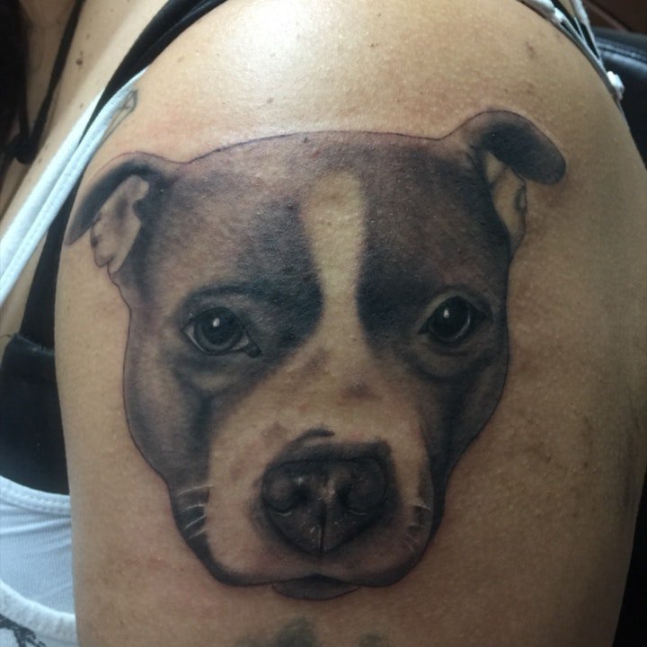 点击大图看下一张：小狗纹身   8张霸气生动可爱的小狗纹身图案