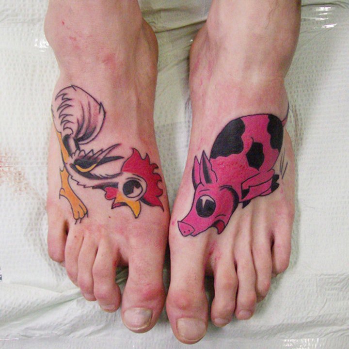 点击大图看下一张：小猪纹身图案  呆萌可爱的小猪纹身图案