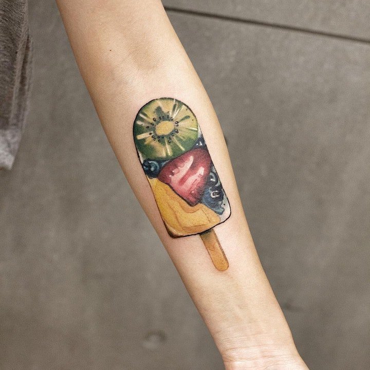 点击大图看下一张：食物纹身  一组香甜而又美味的食物纹身图案