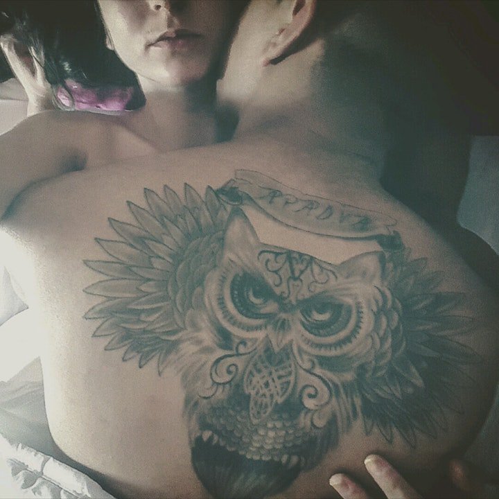 点击大图看下一张：纹身猫头鹰  9张犹如黑暗精灵的猫头鹰纹身图案
