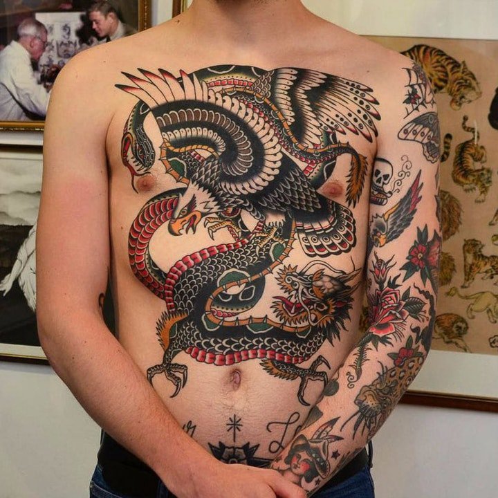 点击大图看下一张：蛇纹身图案   9款蜿蜒盘旋的蛇纹身图案