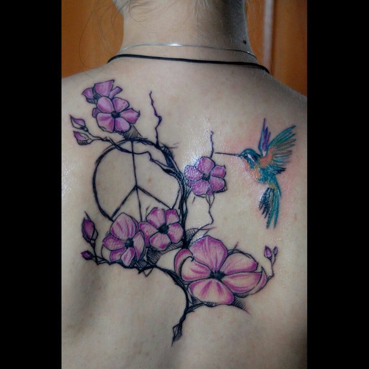 点击大图看下一张：花朵纹身图案 10张纹身植物叶子花卉等纹身图案