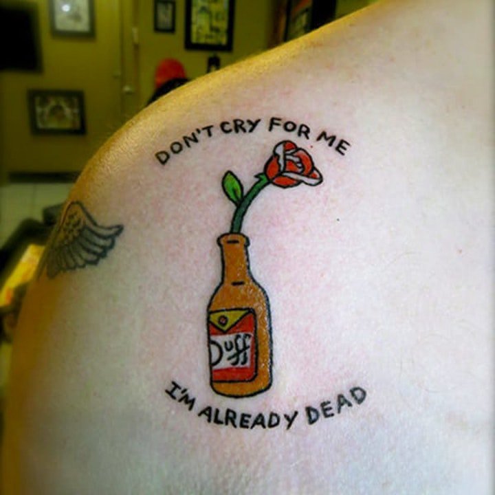 点击大图看下一张：啤酒纹身图案   平顺甘醇清爽可口的啤酒瓶纹身图案