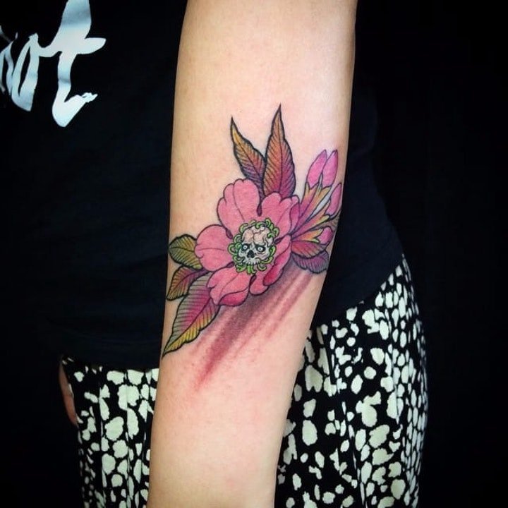 点击大图看下一张：樱花 纹身图案   柔美而又清新靓丽的樱花纹身图案