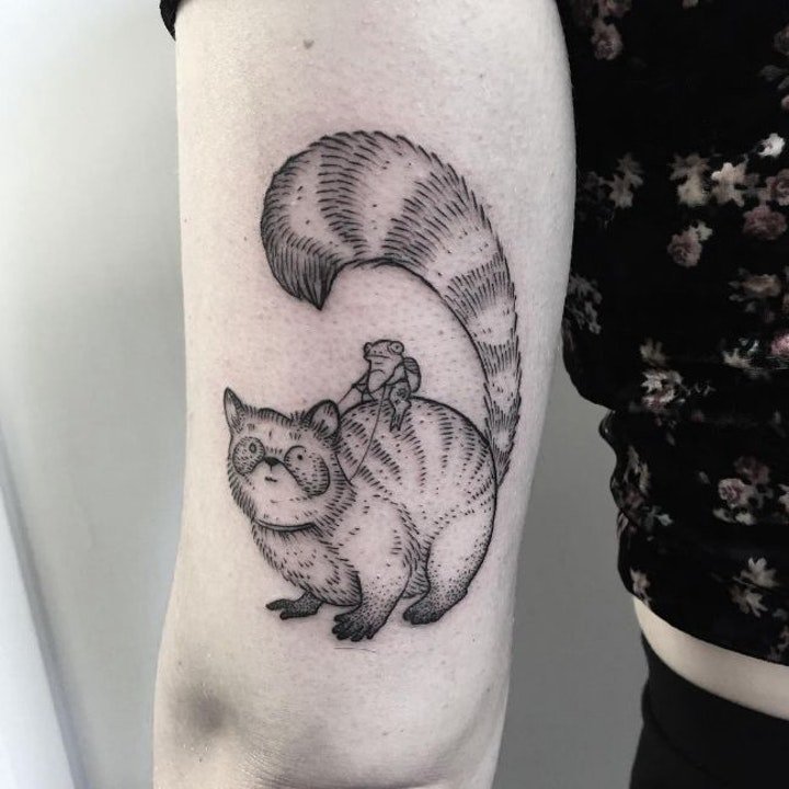 点击大图看下一张：创意纹身小图  生机勃勃的动植物小纹身图案