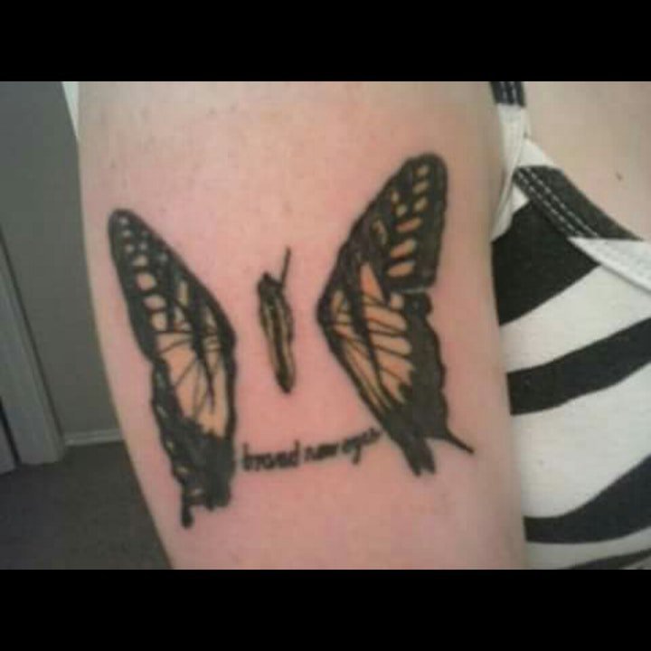 点击大图看下一张：蝴蝶纹身图案 彩绘纹身动物蝴蝶纹身图案