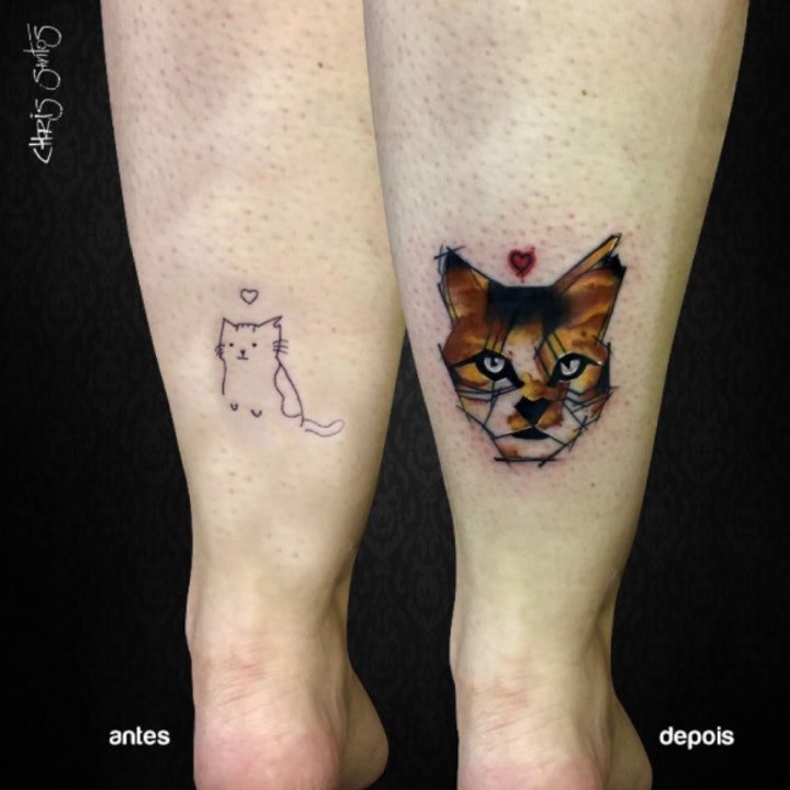 点击大图看下一张：小猫咪纹身图案   趣味与可爱并行的小猫咪纹身图案