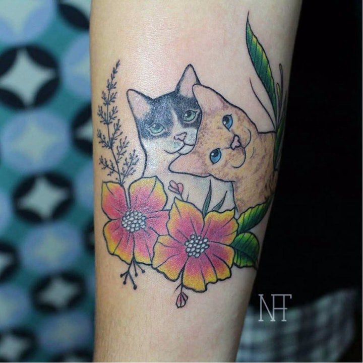 点击大图看下一张：小猫咪纹身图案   趣味与可爱并行的小猫咪纹身图案