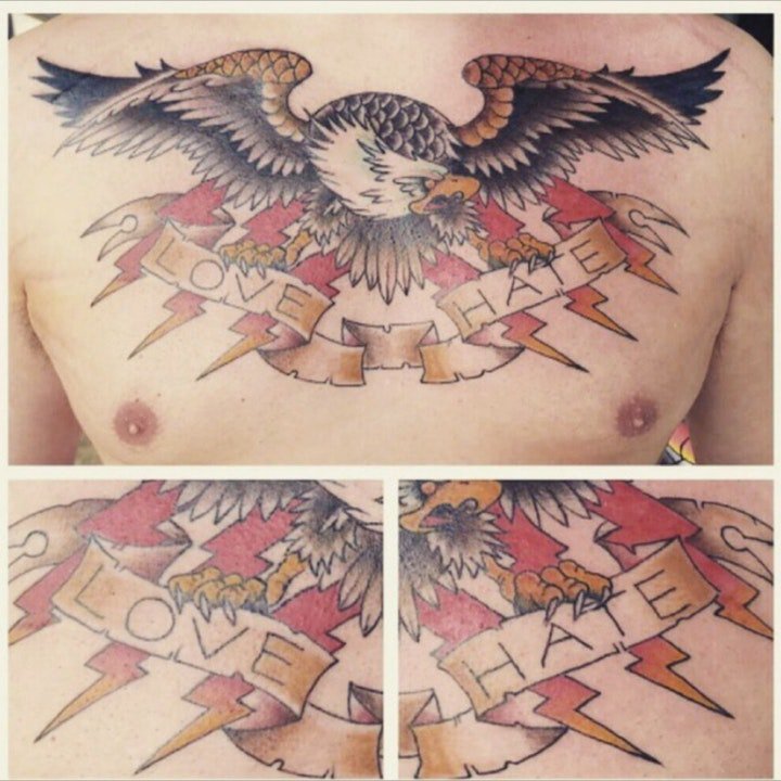 点击大图看下一张：胸部纹身图  多款适合男生的霸气胸部纹身图案
