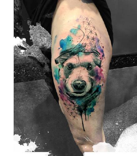 点击大图看下一张：纹身水彩动物 一组水彩风格的动物纹身图片欣赏