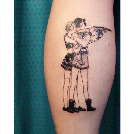 点击大图看下一张：很可爱的一组卡通时尚小女孩纹身图片