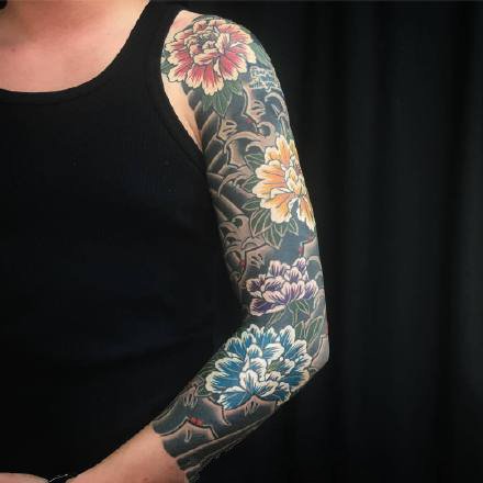 点击大图看下一张：传统花臂纹身 传统风格的9张花臂纹身作品图案欣赏
