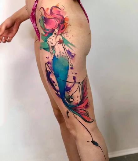 点击大图看下一张：水彩纹身 9款手臂上抽象感觉的水彩风格纹身图案