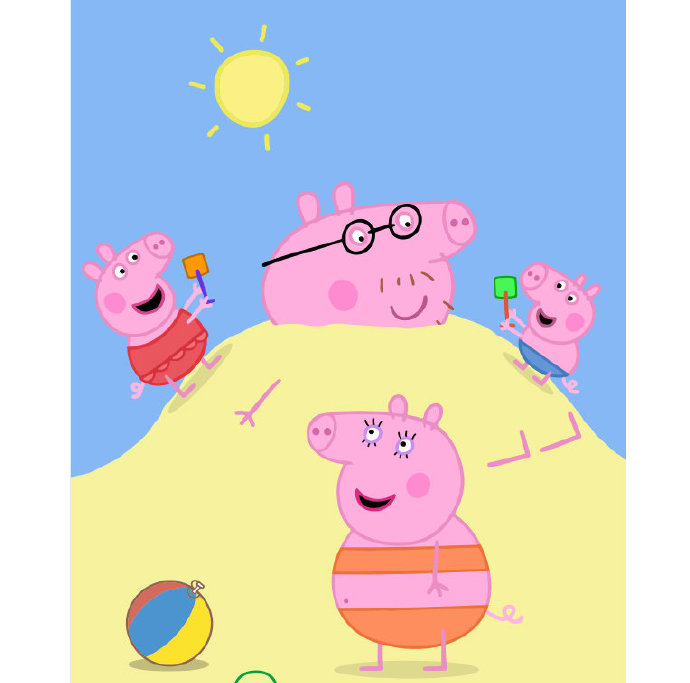 点击大图看下一张：小猪佩奇一家人开开心心的在一起最重要