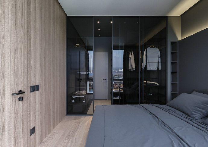 点击大图看下一张：高级黑公寓设计，极简至奢的浪漫