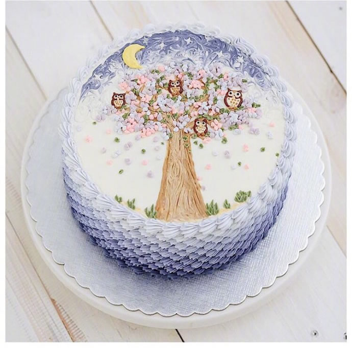 点击大图看下一张：喜欢这样的生日蛋糕，精致到了每一个细节