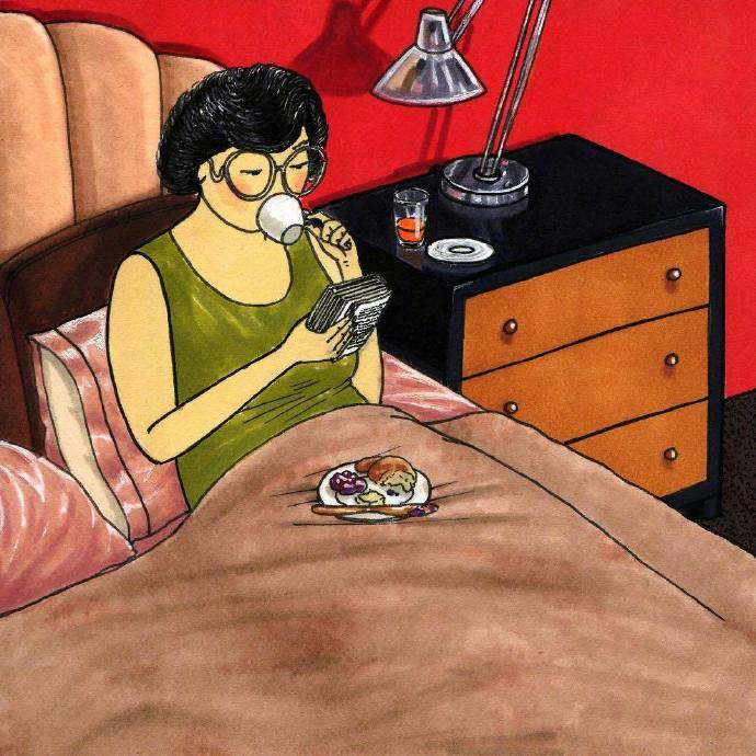 点击大图看下一张：一个人的吃吃喝喝小日常 可爱卡通壁纸