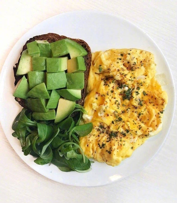 点击大图看下一张：牛油果营养组合餐的减脂早餐图片欣赏