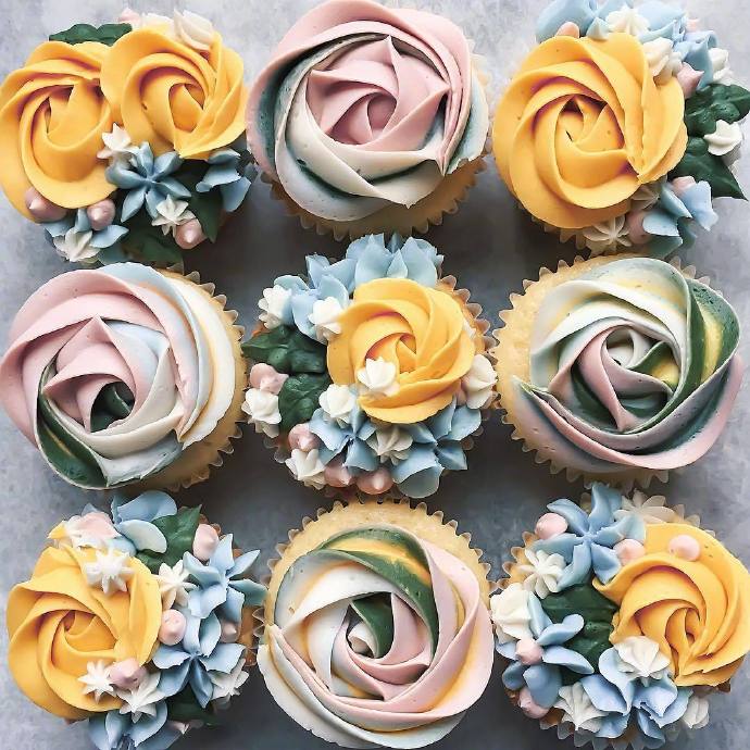 点击大图看下一张：一组超美的玫瑰花纸杯蛋糕图片欣赏
