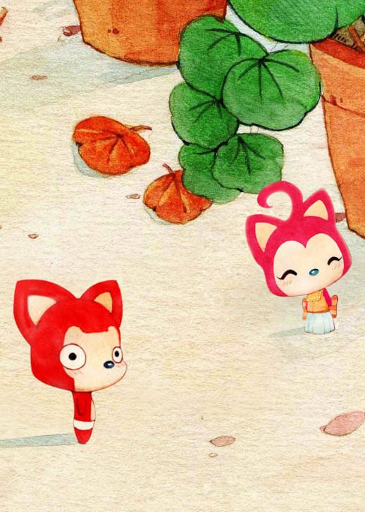 点击大图看下一张：阿狸和桃子是一对可爱的情侣