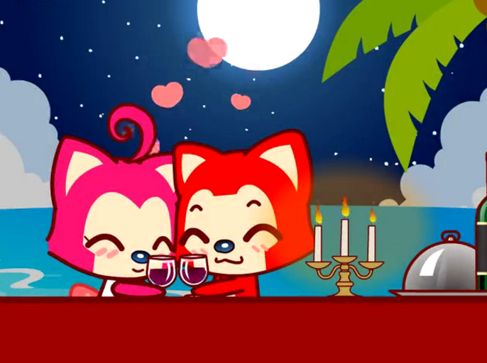 点击大图看下一张：阿狸和桃子是一对可爱的情侣
