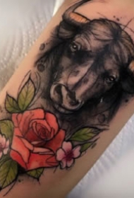 泼墨纹身 欧美泼墨风格的暗水彩动物纹身图案