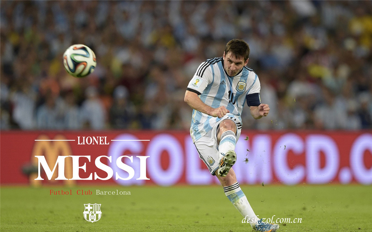 点击大图看下一张：阿根廷足球帅哥梅西壁纸图片