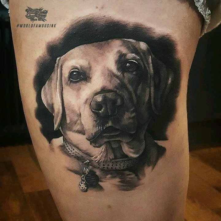 点击大图看下一张：狗狗纹身图案  10款机灵而又可爱的狗狗纹身图案