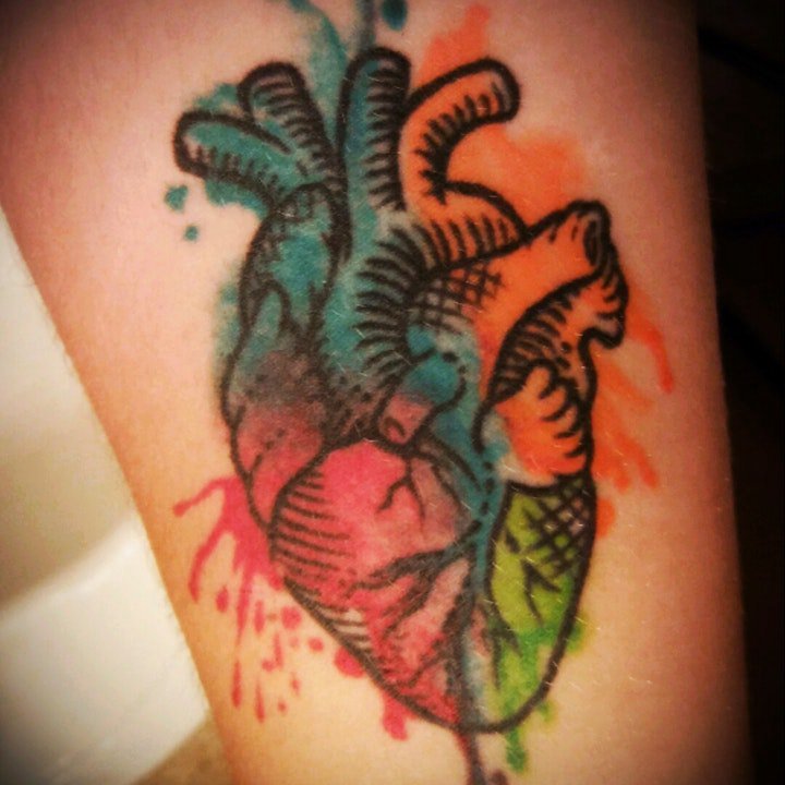 点击大图看下一张：心脏纹身图案-另类且有个性的10张心脏纹身图案