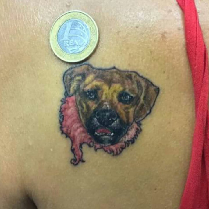 点击大图看下一张：狗纹身图案 一组形态各异的狗纹身图案