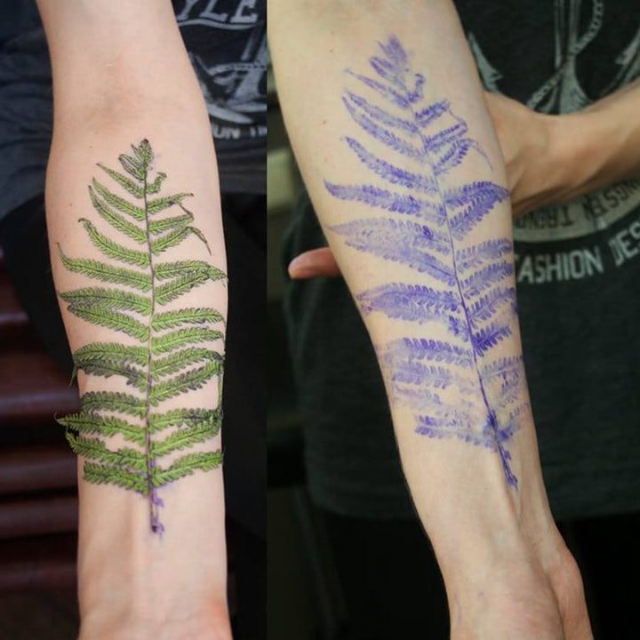 点击大图看下一张：纹身植物图案  清新而又生机勃勃的植物纹身图案