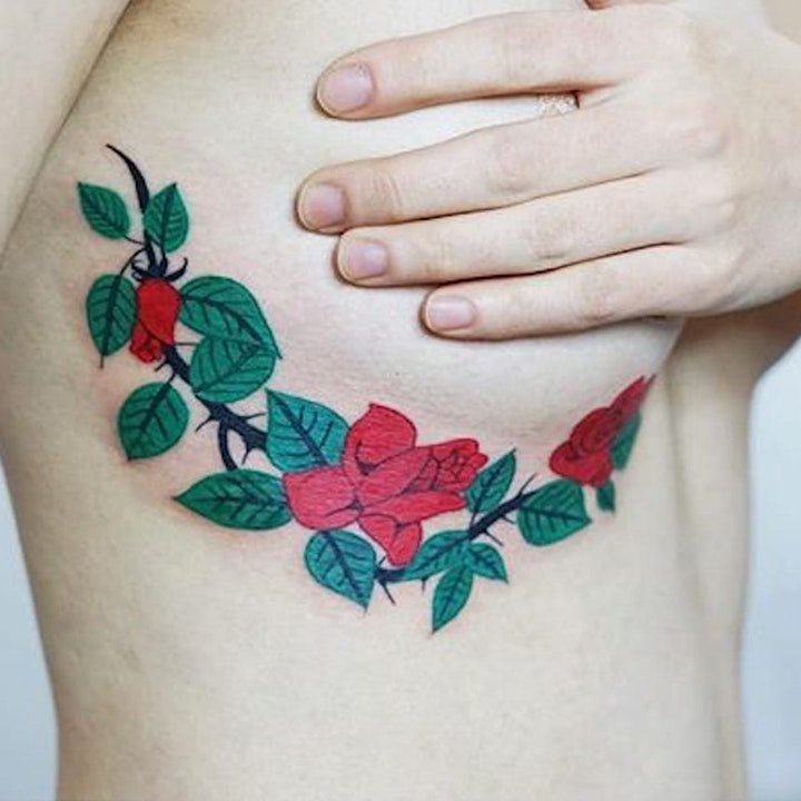 点击大图看下一张：纹身图花朵  清秀而又不失秀丽的花朵纹身图案