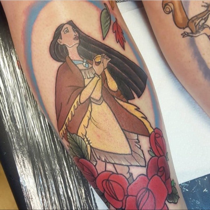 点击大图看下一张：迪士尼公主纹身  高贵而又唯美的迪士尼公主系列纹身图案