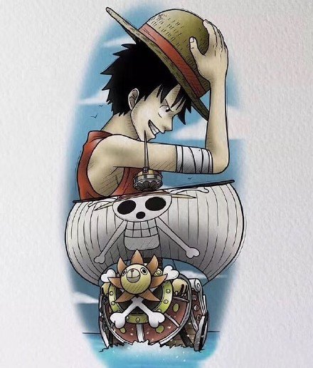 点击大图看下一张：海贼王纹身 9款海贼王路飞索隆艾斯的纹身图案
