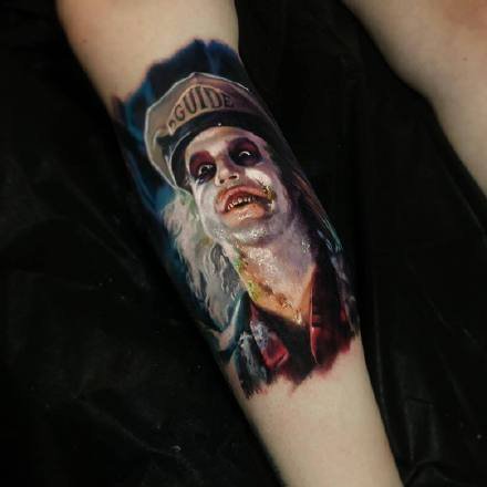 点击大图看下一张：恐怖电影的人物肖像纹身图片