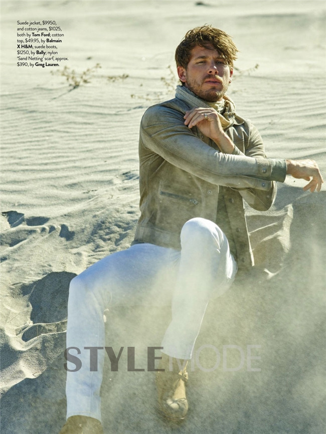 点击大图看下一张：欧美男模亚当森adam senn沙漠外拍写真图片