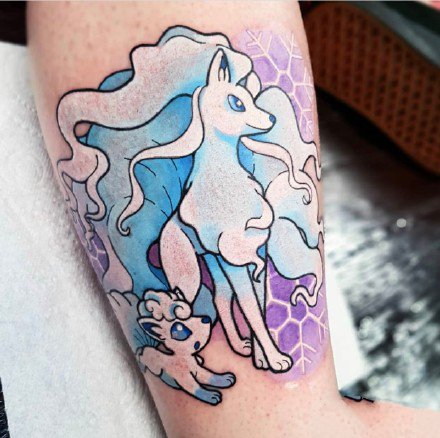 点击大图看下一张：很可爱的一组宠物小精灵纹身图片9张