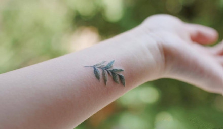 点击大图看下一张：手腕处的一组极简小清新纹身图片