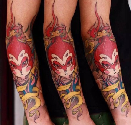 点击大图看下一张：孙悟空纹身 9张齐天大圣孙悟空的霸气纹身图案