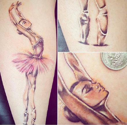 点击大图看下一张：芭蕾纹身 9款适合芭蕾舞者的纹身艺术图片
