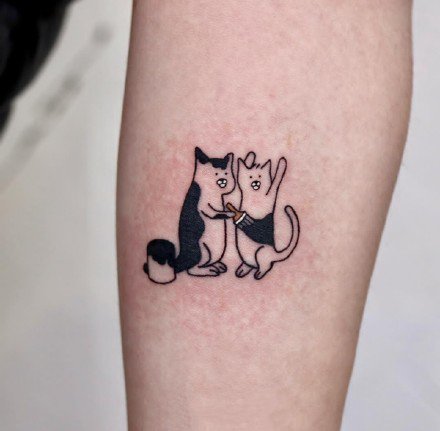 点击大图看下一张：小猫咪纹身 9组很可爱的小清新小猫咪纹身图片