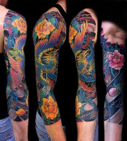 点击大图看下一张：花臂纹身 11款传统的花臂纹身作品图片